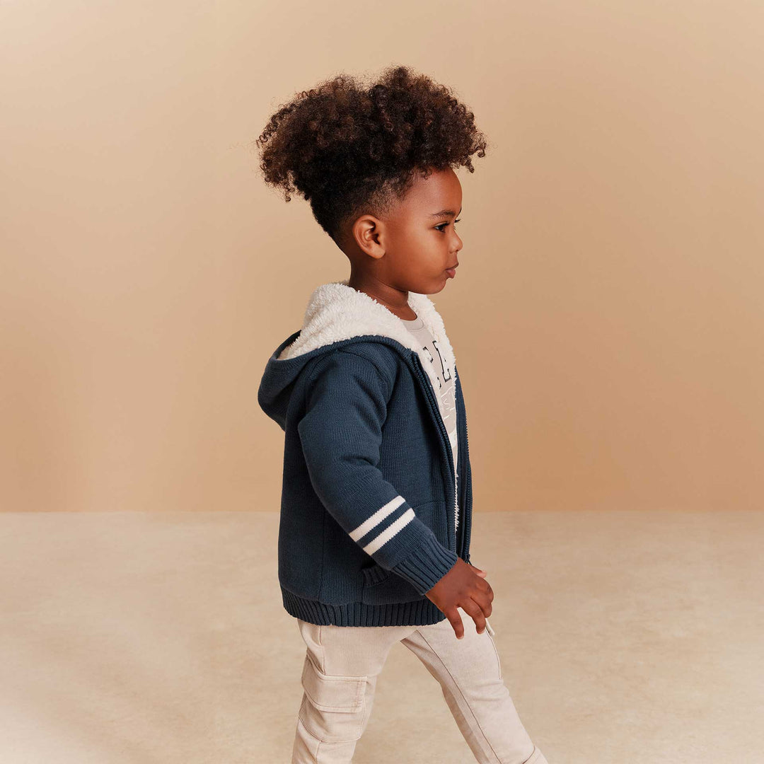 קרדיגן קפוצ'ון כחול