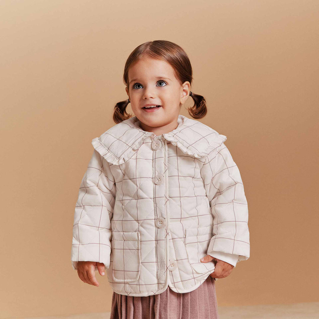 מעיל בנות קווילט משובץ