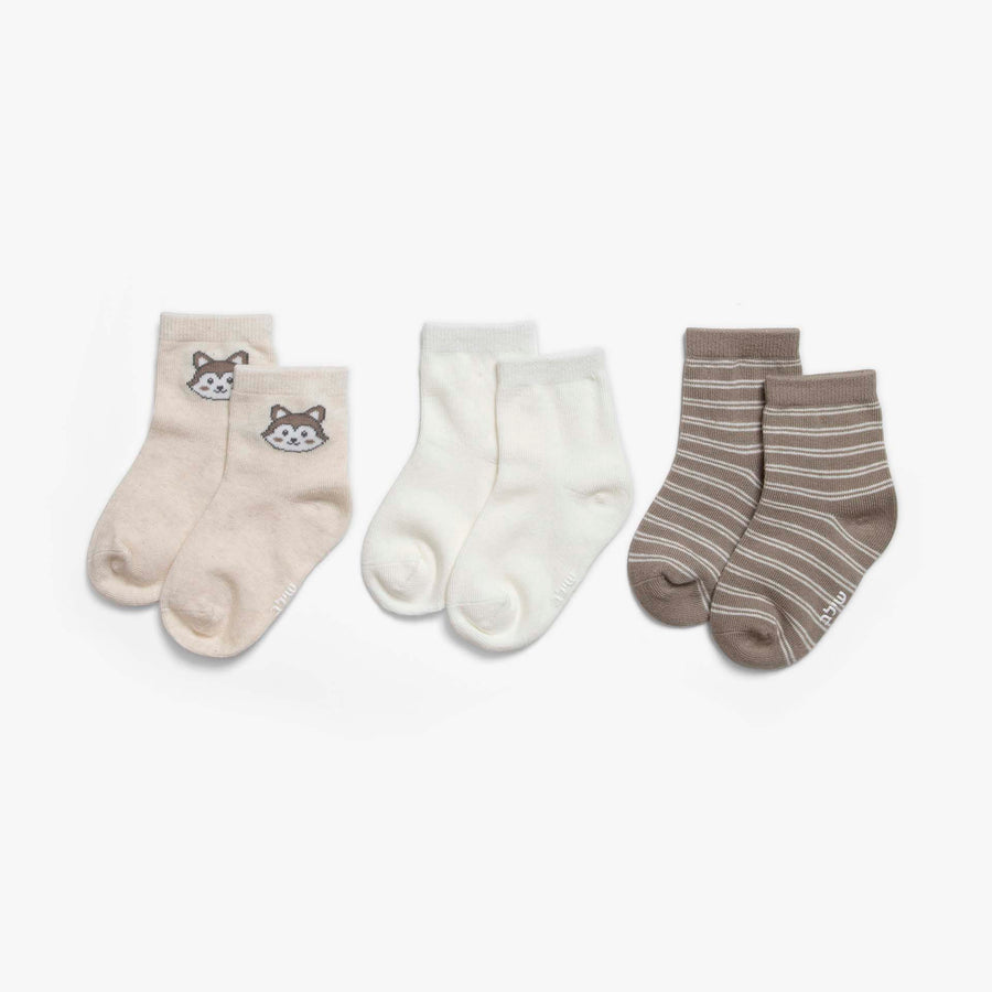 מארז גרביים לתנוקות בהדפס שועל