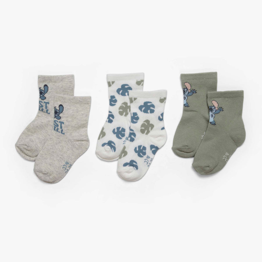 שלשיית גרביים בהדפס סטיץ'