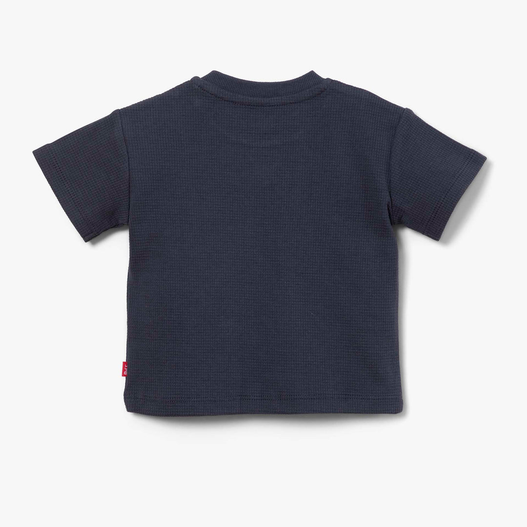 חולצת טישרט וופל כחולה