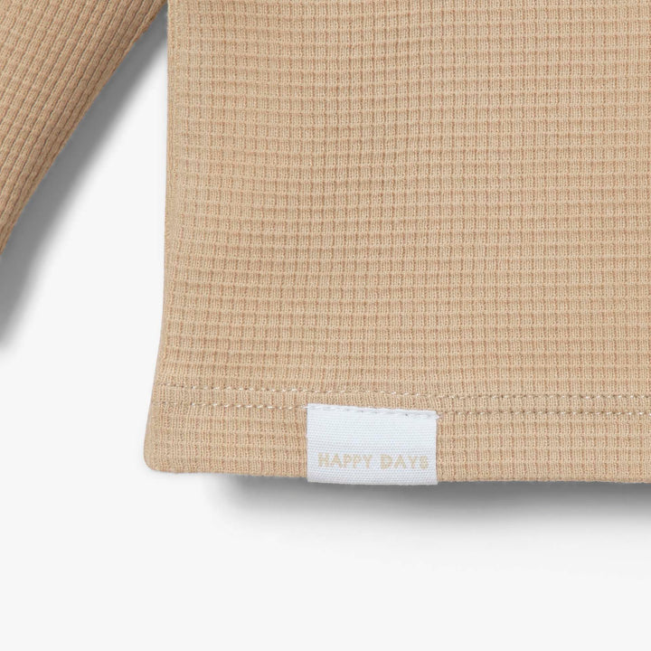 חולצת וופל ארוכה בצבע פקאן