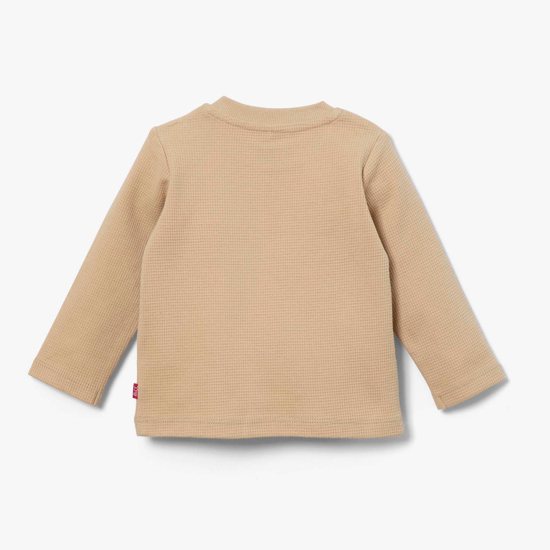 חולצת וופל ארוכה בצבע פקאן