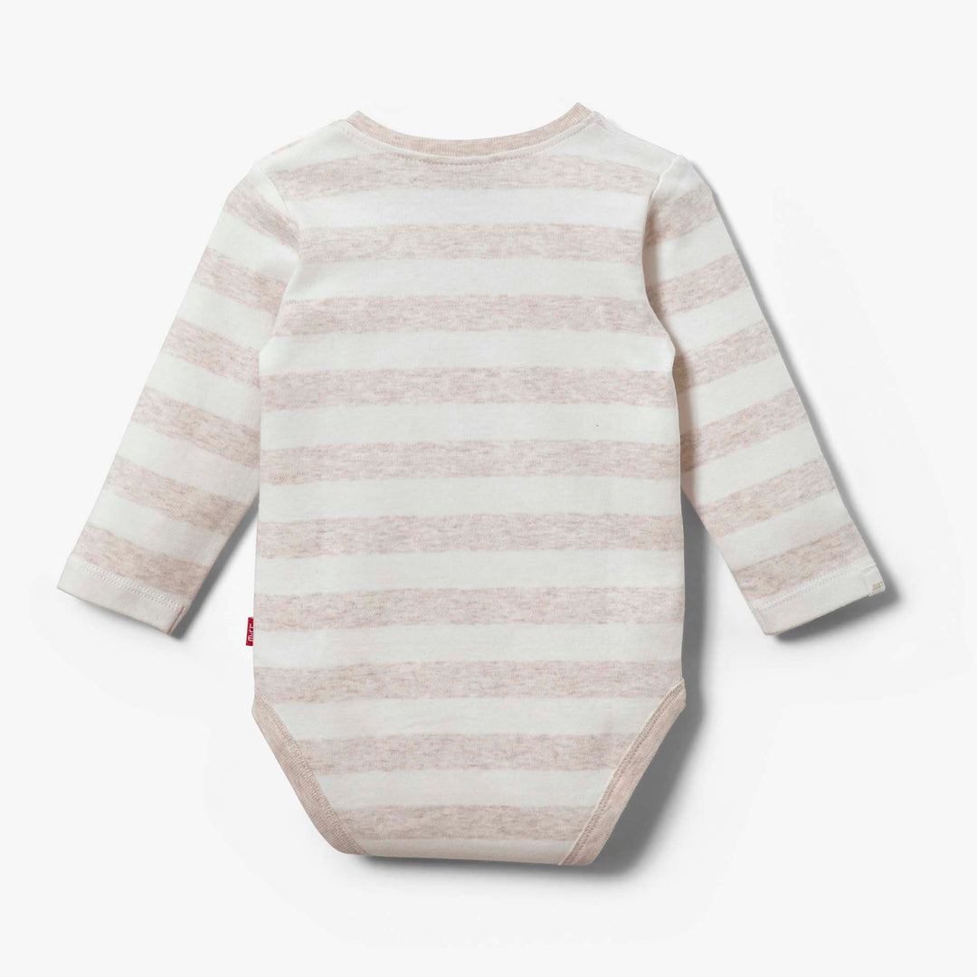 בגד גוף פסים ארוך בצבע קרם