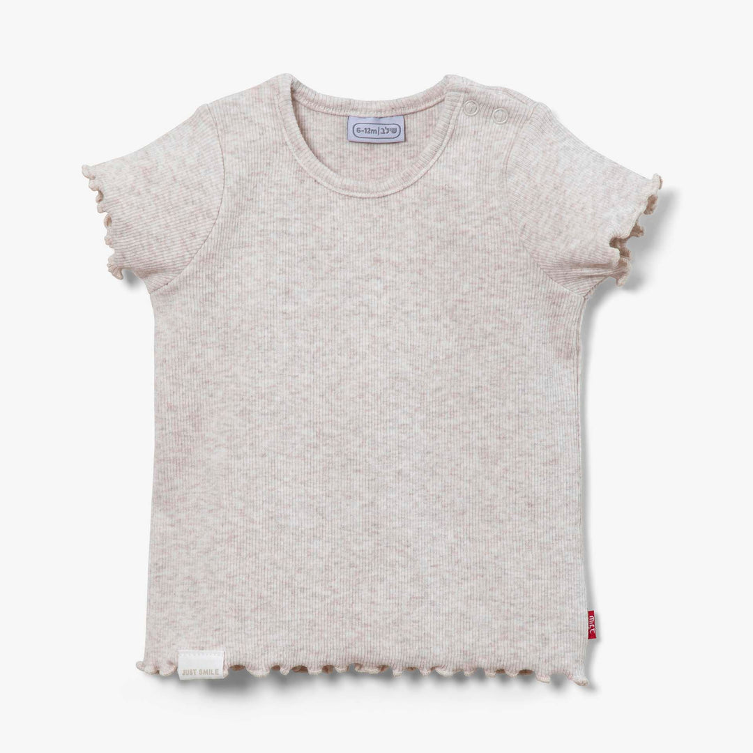 חולצה קצרה בצבע קרם