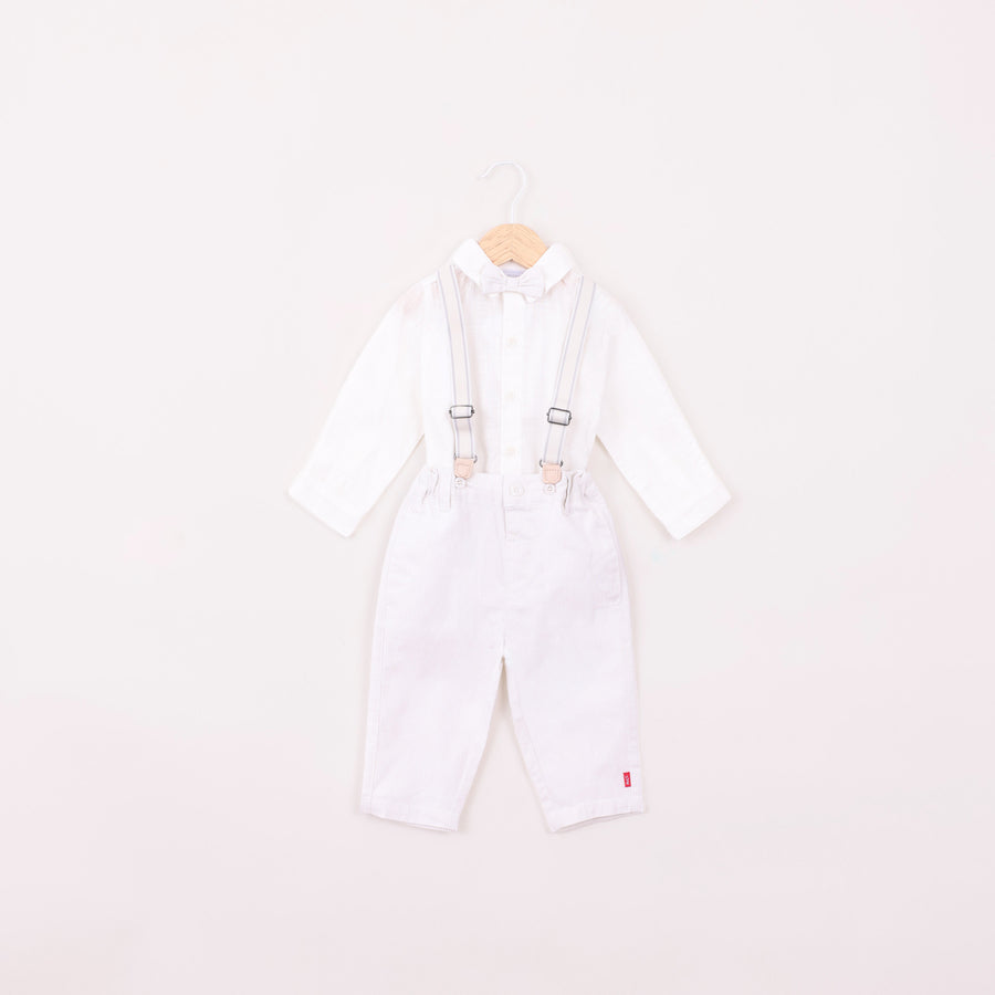 סט בגד גוף ומכנסיים בגוון לאטה