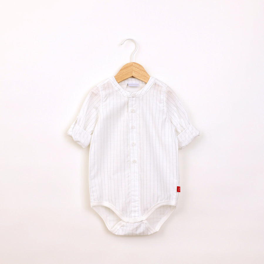 בגד גוף מכופתר בדוגמת פסים