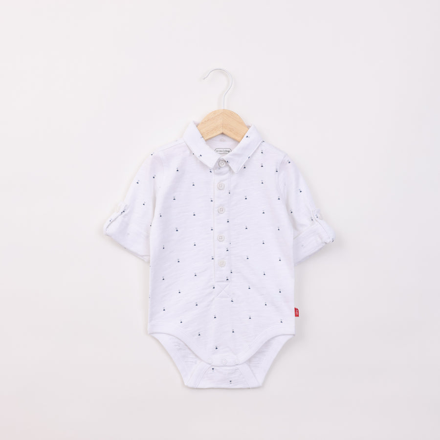 בגד גוף תינוקות מכופתר בהדפס נקודות