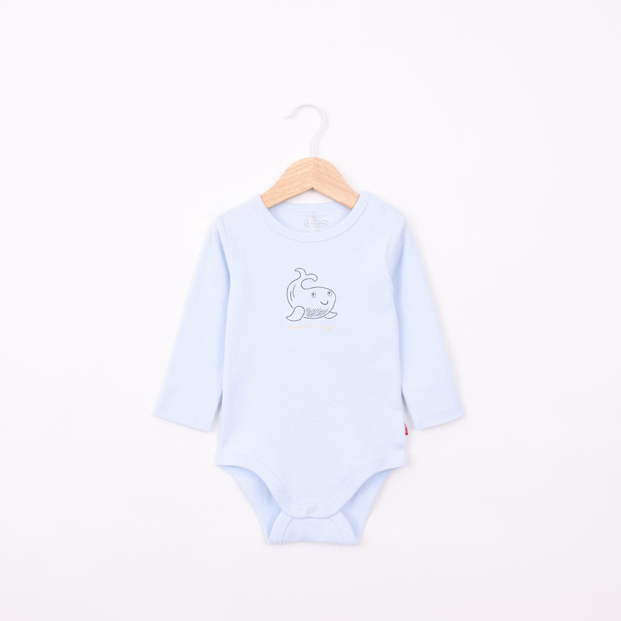 בגד גוף בגוון תכלת עם הדפס לוויתן