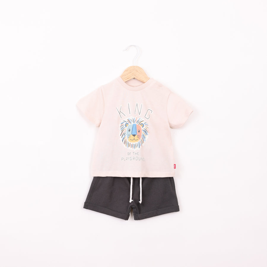 חליפת גן בהדפס אריה צבעוני