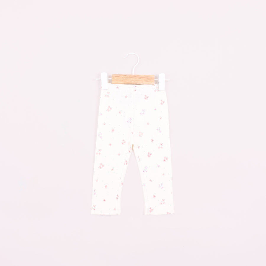 טייץ לבן עם הדפס פרחוני