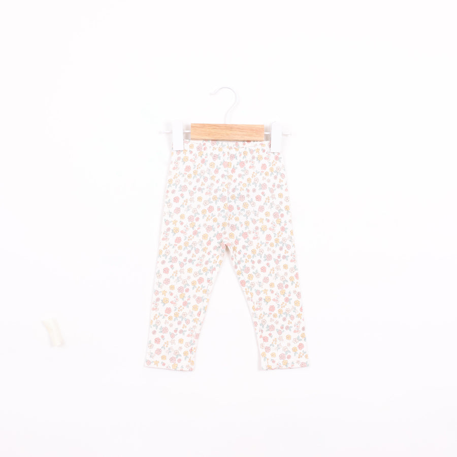 טייץ לבן בהדפס פרחים