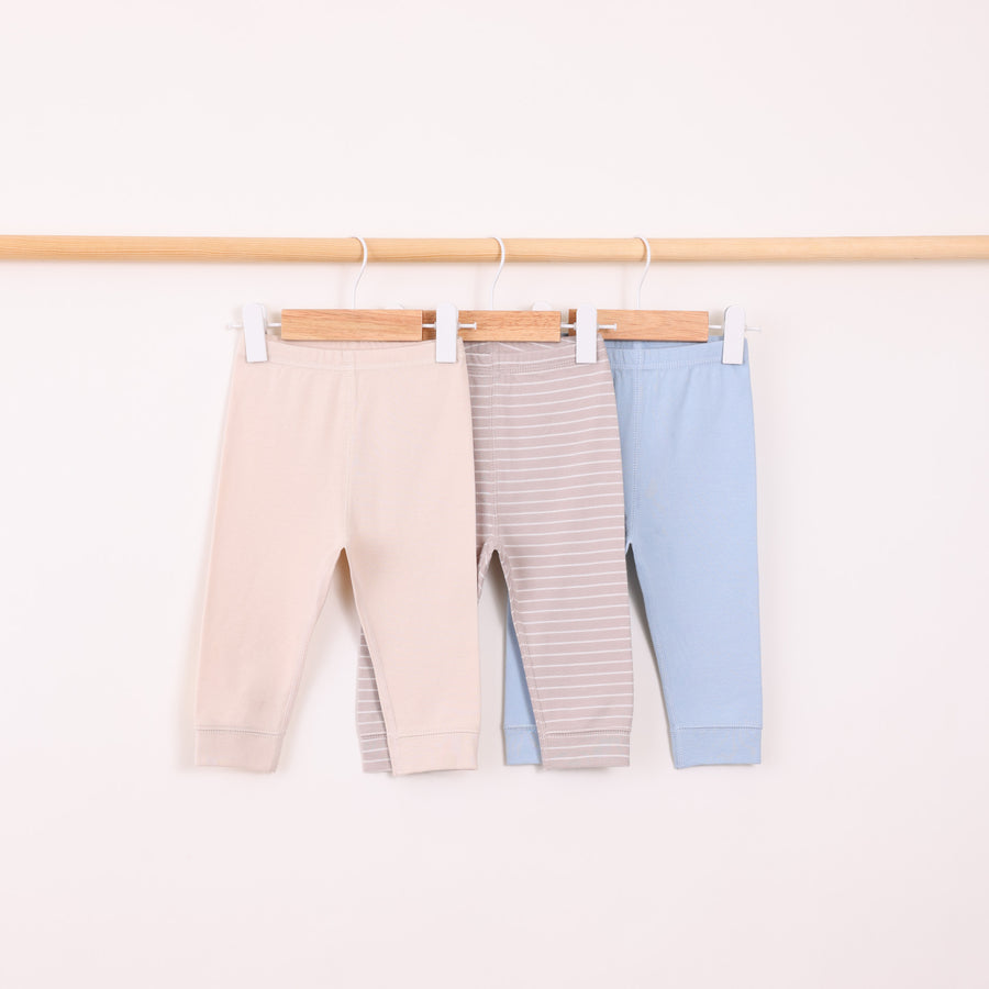 מארז 3 מכנסיים בגווני תכלת וחום