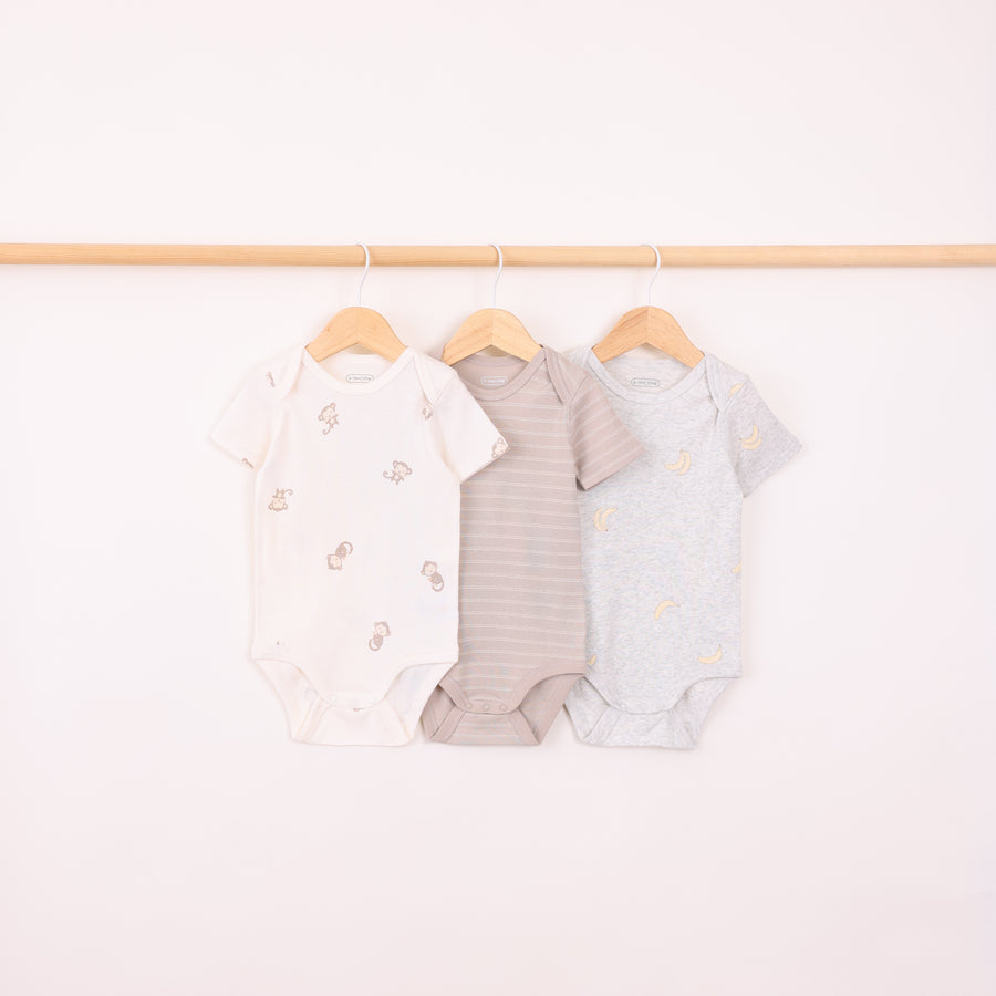 שלישיית בגדי גוף מודפסים