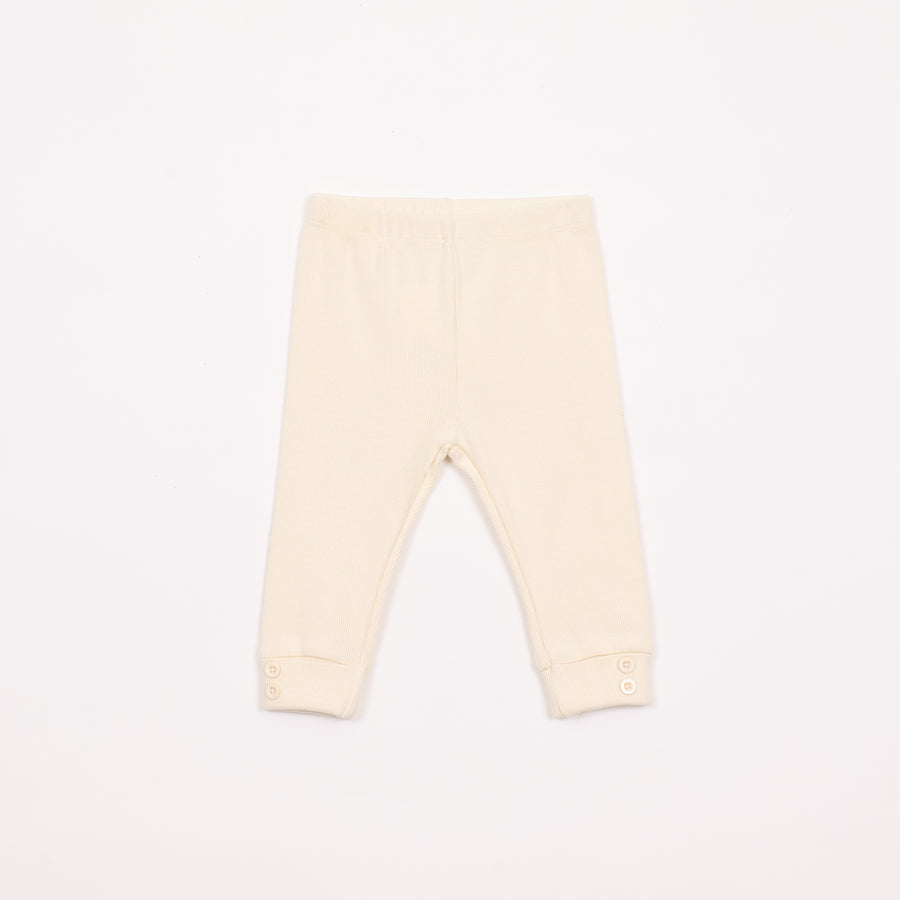 מכנסי סריג ארוכים בגוון צהוב בננה