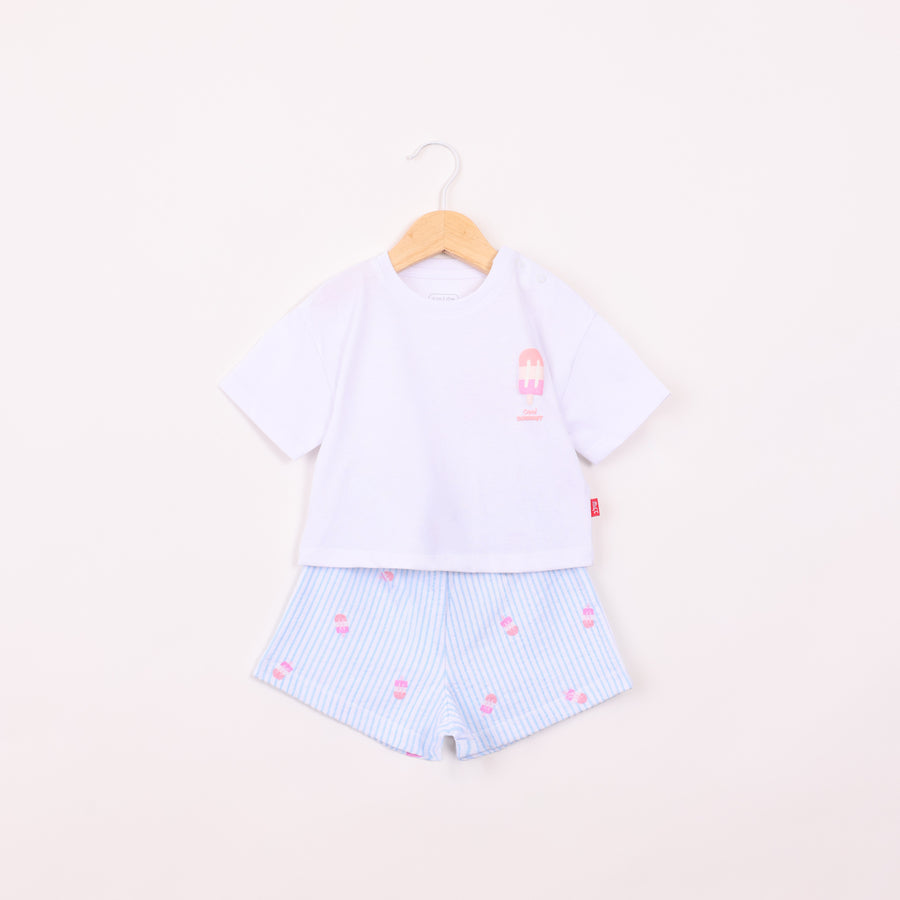 חליפת בנות בהדפס קרטיב