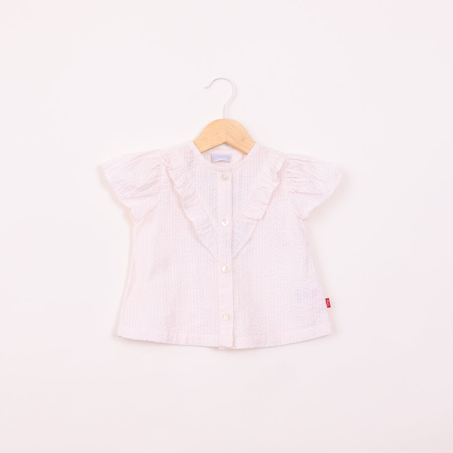 חולצה מכופתרת בעיטור וולנים