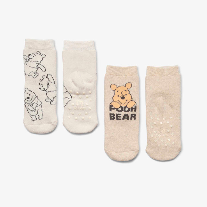 מארז 2 זוגות גרביים פו הדב צבע אבן