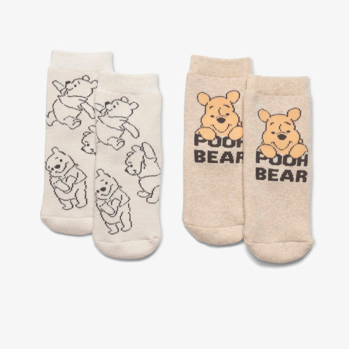 מארז 2 זוגות גרביים פו הדב צבע אבן