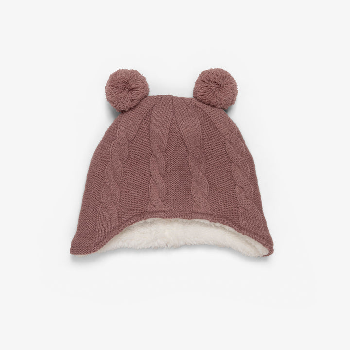 כובע סריג עם אוזניים צבע סגול