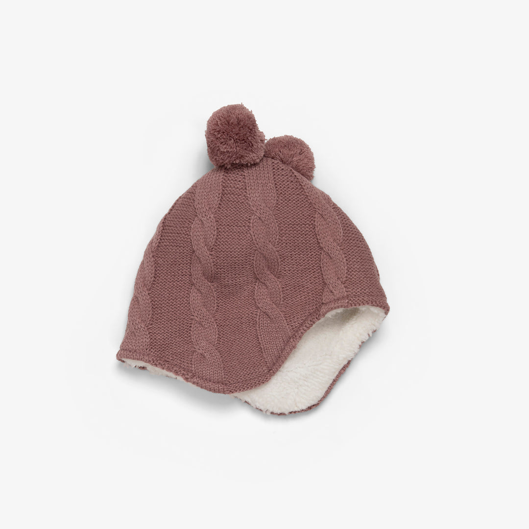 כובע סריג עם אוזניים צבע סגול