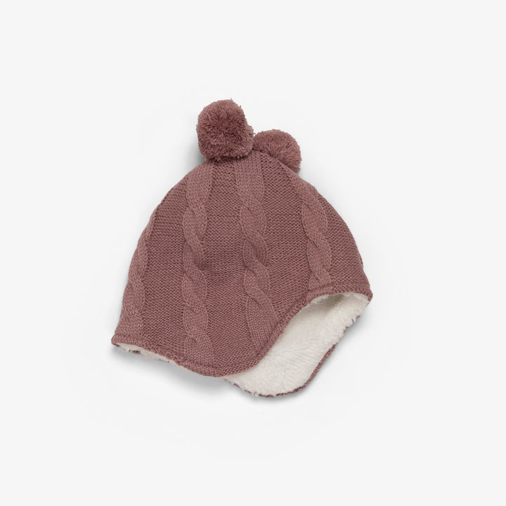 כובע סריג עם אוזניים צבע סגול