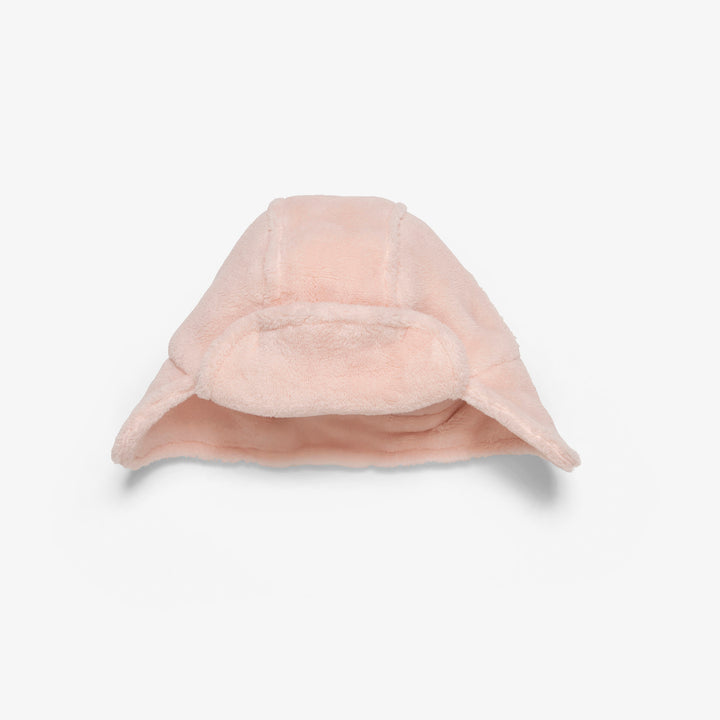 כובע פליז עם כיסוי אוזנים צבע ורוד