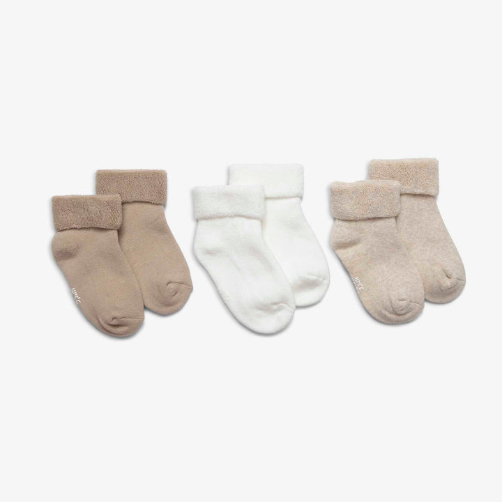 שלישיית זוגות גרביים עבות קרם