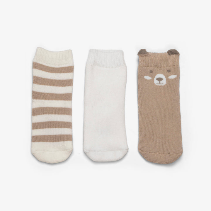 שלישיית זוגות גרביים מעוצבות חום