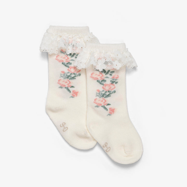 שני זוגות גרביים גבוהות פרחים