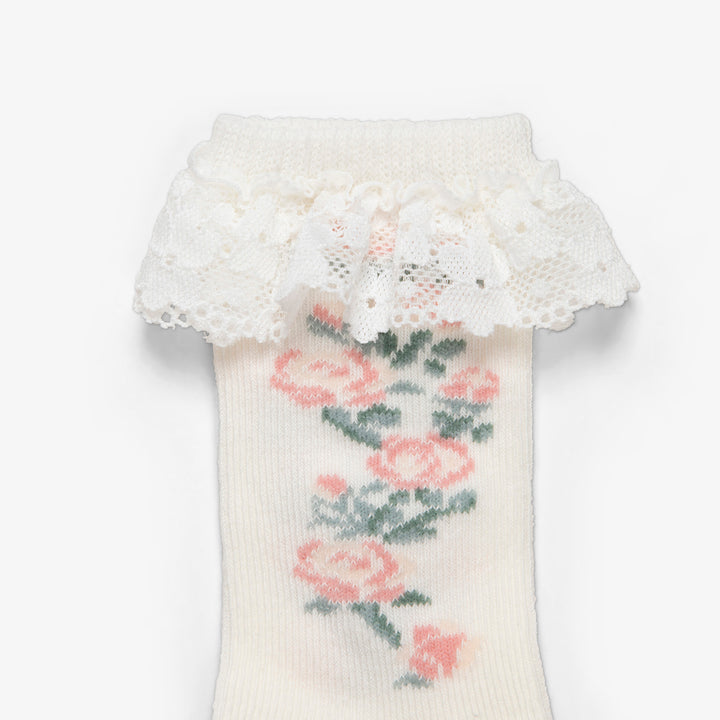 שני זוגות גרביים גבוהות פרחים