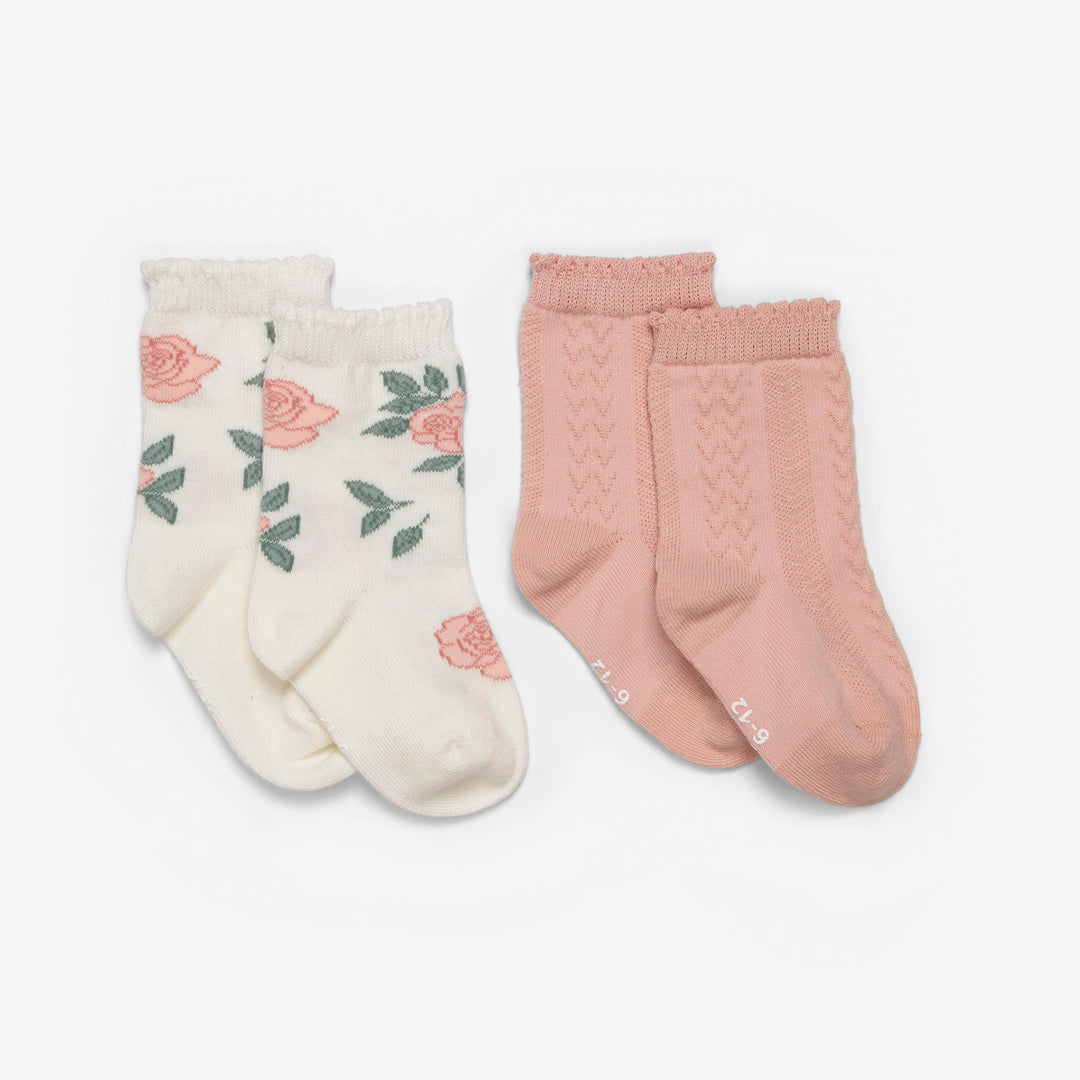 שני זוגות גרביים גבוהות פרחים