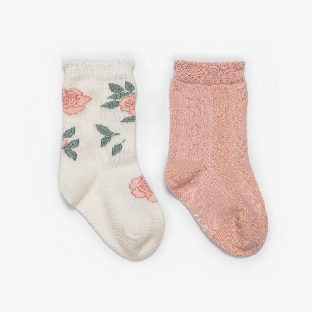 שני זוגות גרביים גבוהות פרחים