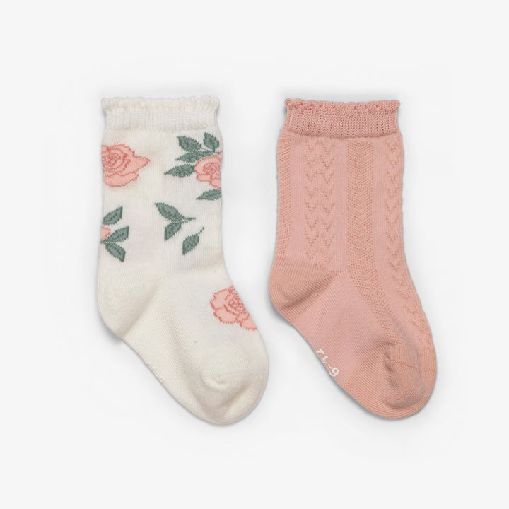 שני זוגות גרביים גבוהות פרחים