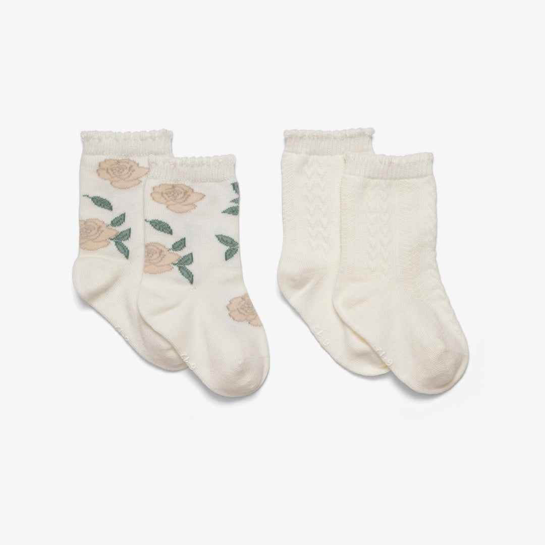 שני זוגות גרביים גבוהות פרחים