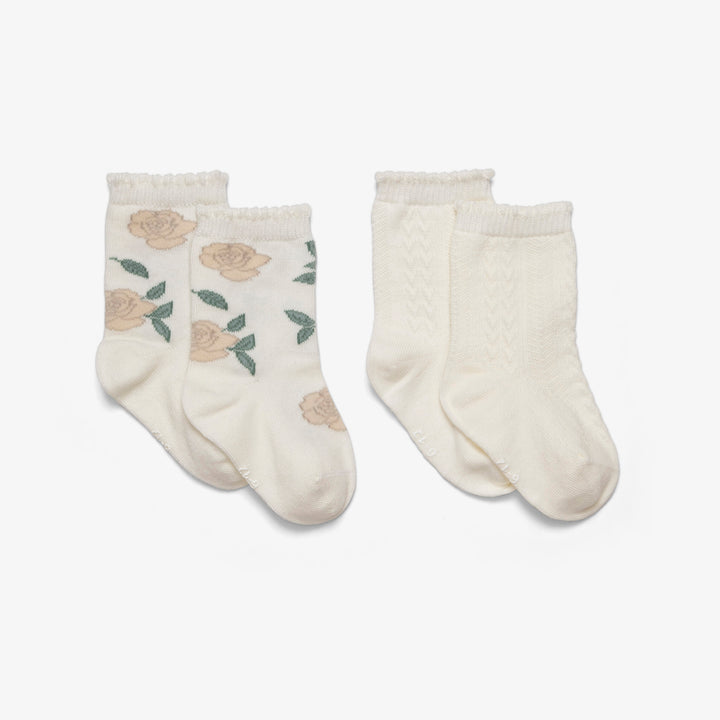 שני זוגות גרביים גבוהות פרחים