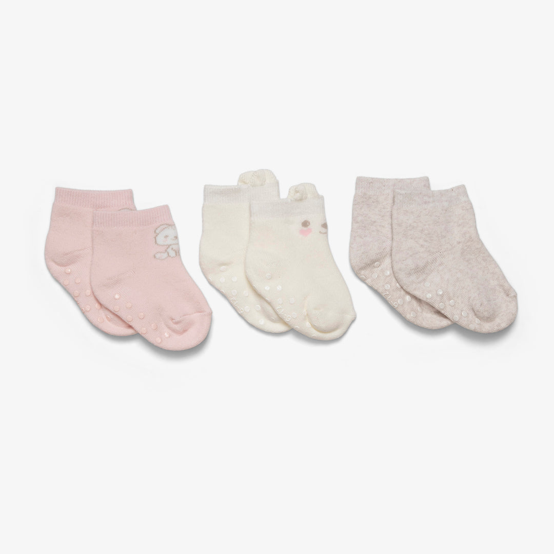 שלישיית זוגות גרביים מעצובות ורוד