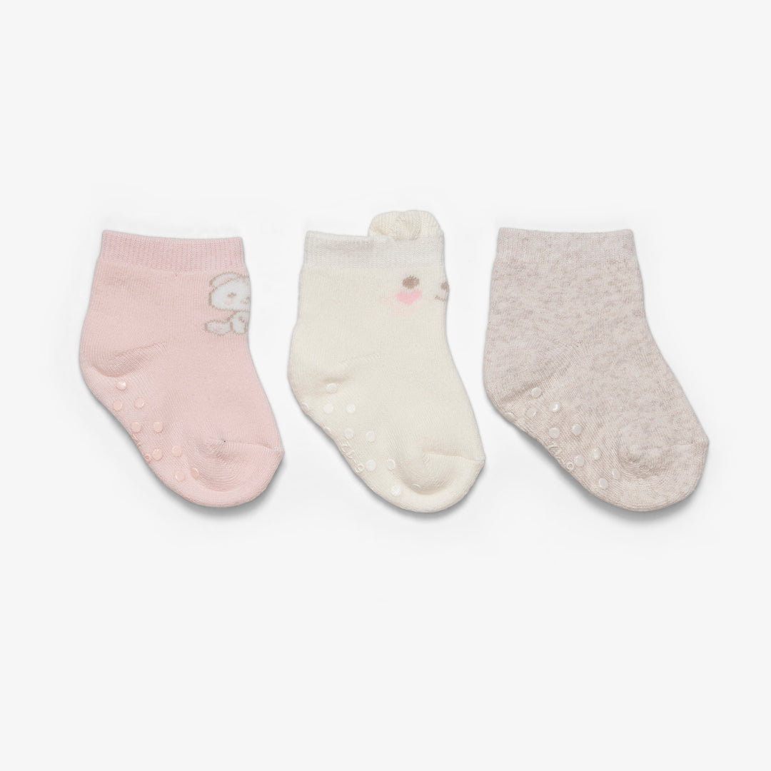 שלישיית זוגות גרביים מעצובות ורוד