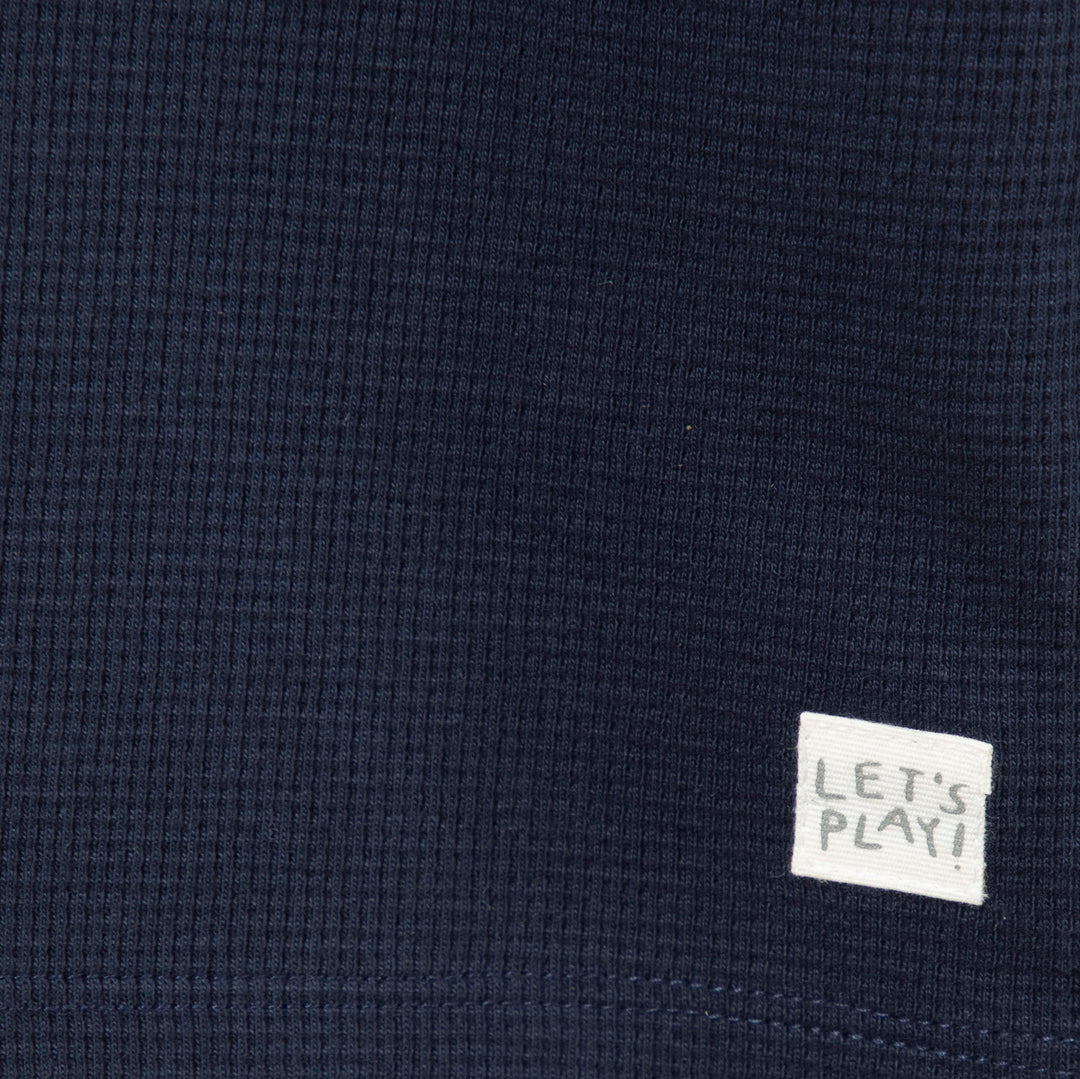 חולצת וופל ארוכה צבע נייבי