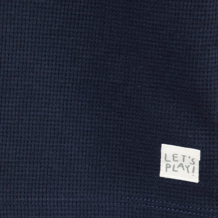 חולצת וופל ארוכה צבע נייבי