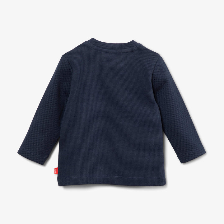 חולצת וופל ארוכה צבע נייבי