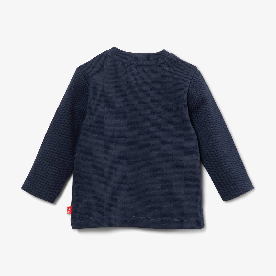 חולצת וופל ארוכה צבע נייבי