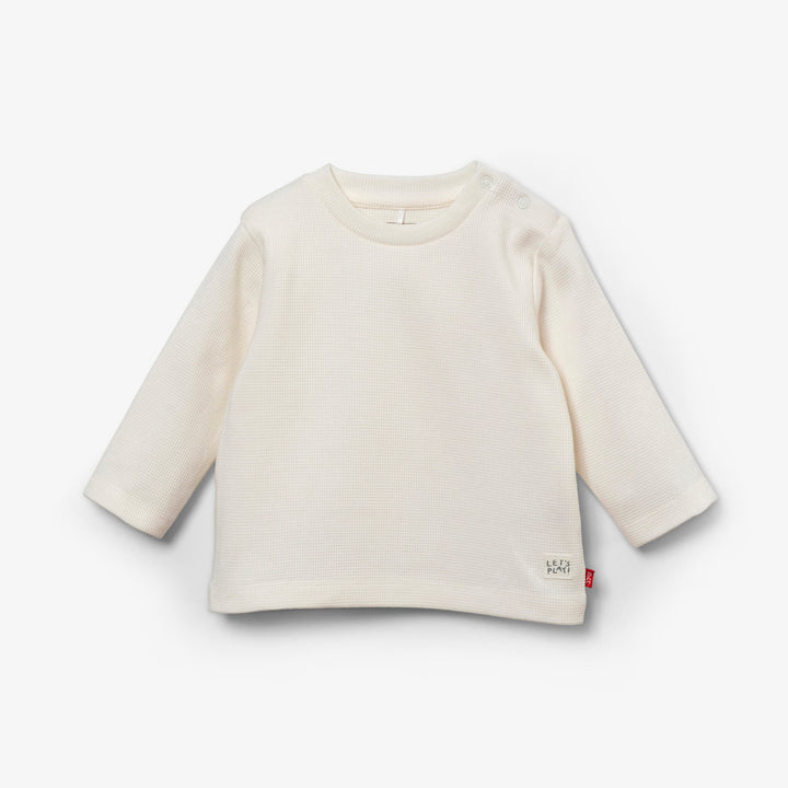 חולצת וופל ארוכה צבע שמנת