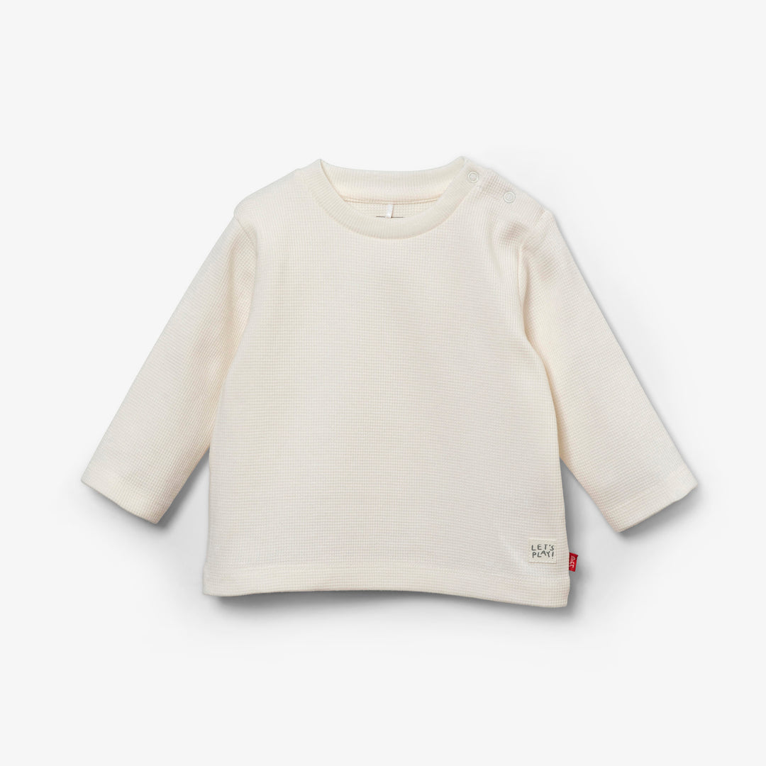 חולצת וופל ארוכה צבע שמנת