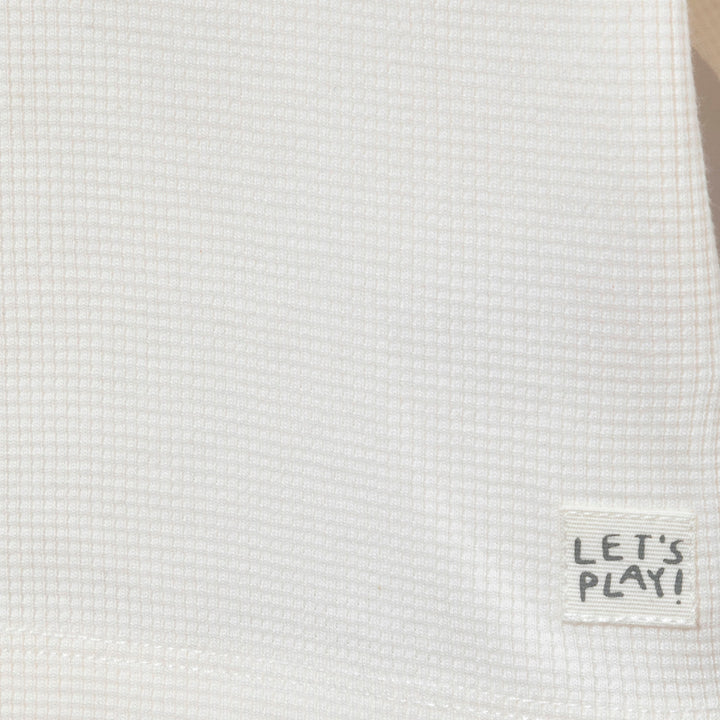 חולצת וופל ארוכה צבע שמנת