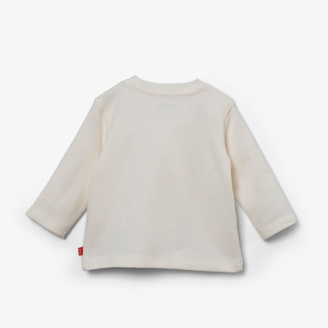 חולצת וופל ארוכה צבע שמנת