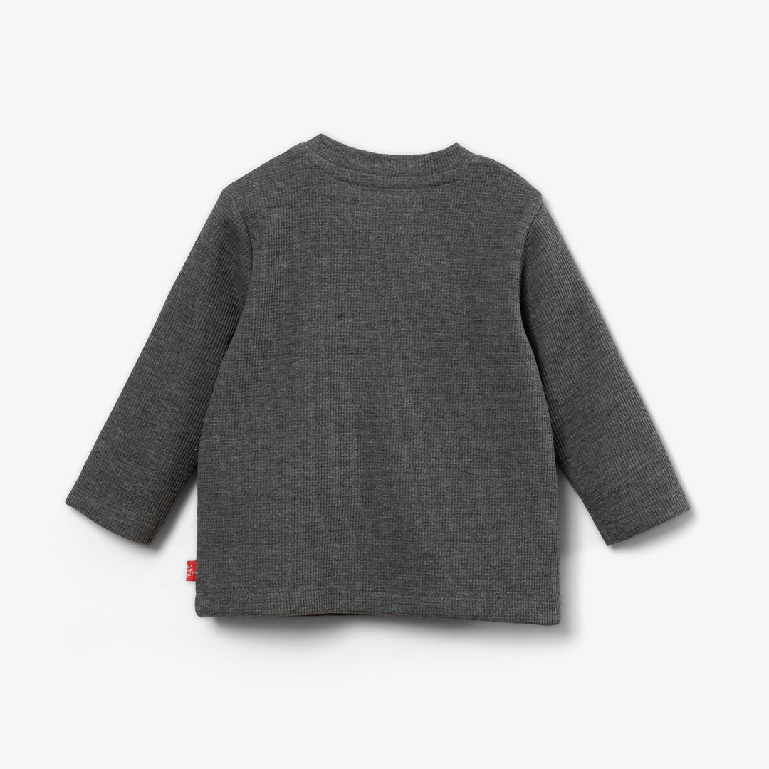 חולצת וופל ארוכה צבע אפור מרנגו