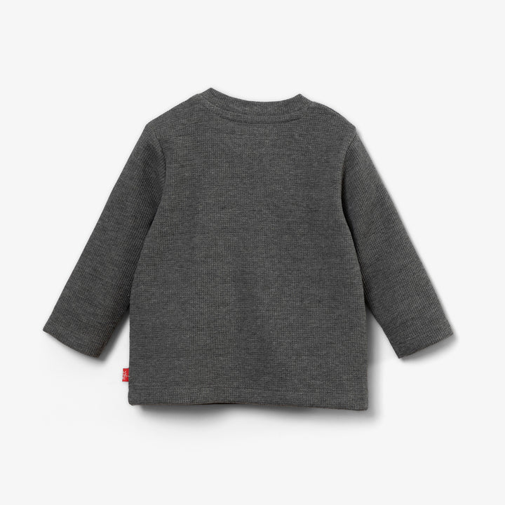 חולצת וופל ארוכה צבע אפור מרנגו