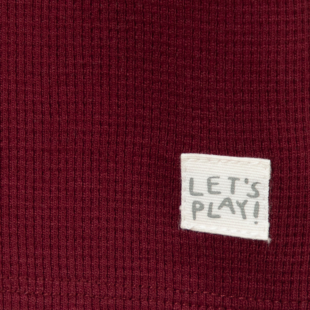 חולצת וופל ארוכה צבע בורדו