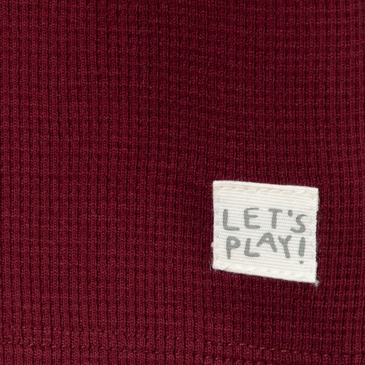 חולצת וופל ארוכה צבע בורדו